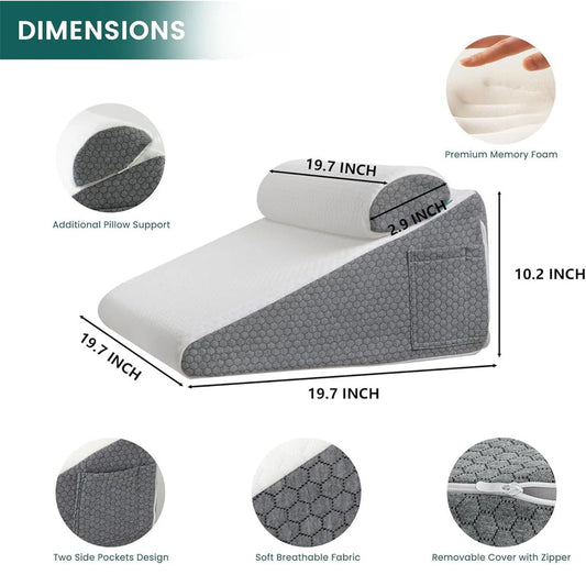 Memory Foam Wedge Positioning Pillow Set (7-in-1)