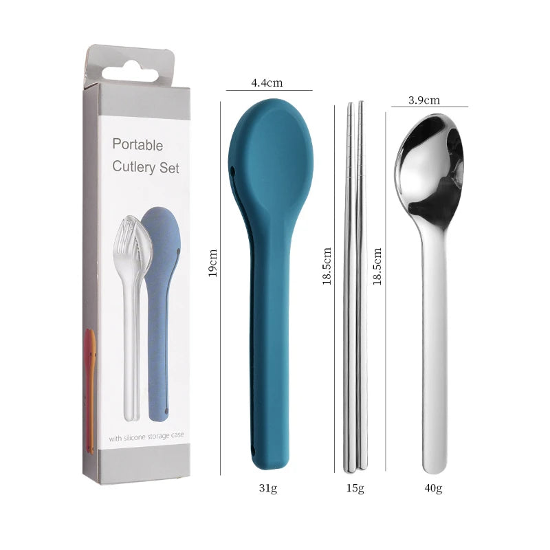 Adaptive Cutlery Set — Bulky Silicone Handles 
