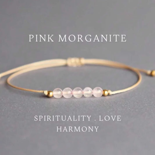 Gemstone Memory Bracelet — Rose Quartz & Rhodochrosite
