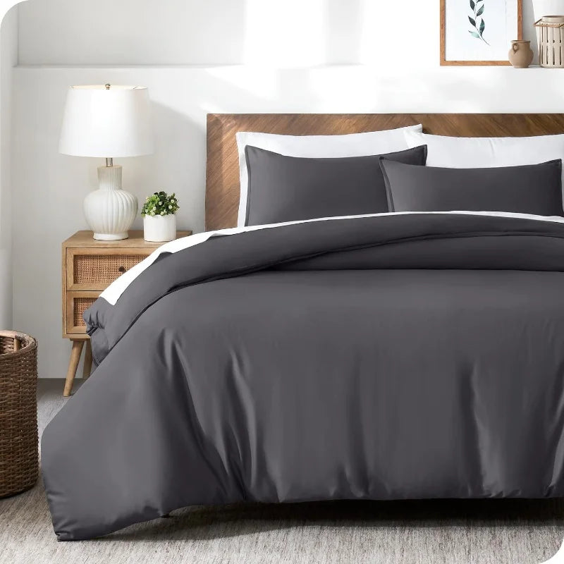 Luxury Bamboo Lyocell Cooling Duvet Cover Set – 3PC Bedding Set