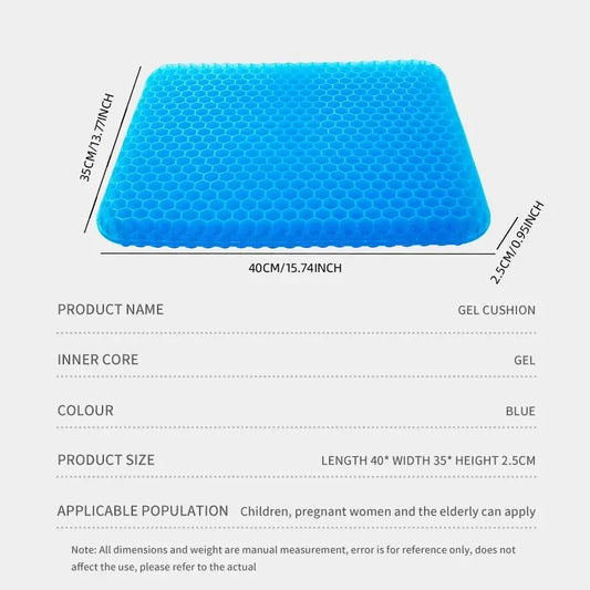 Gel-Filled Pressure Relief Seat Cushion
