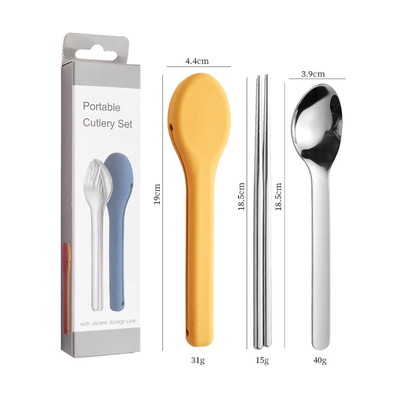 Adaptive Cutlery Set — Bulky Silicone Handles (4-piece)