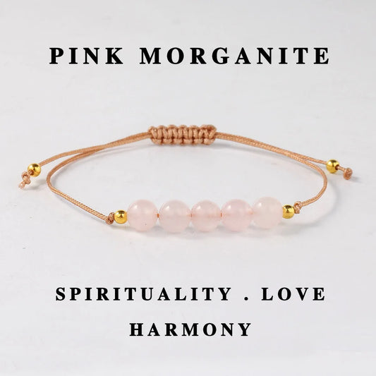 Gemstone Memory Bracelet — Rose Quartz & Rhodochrosite