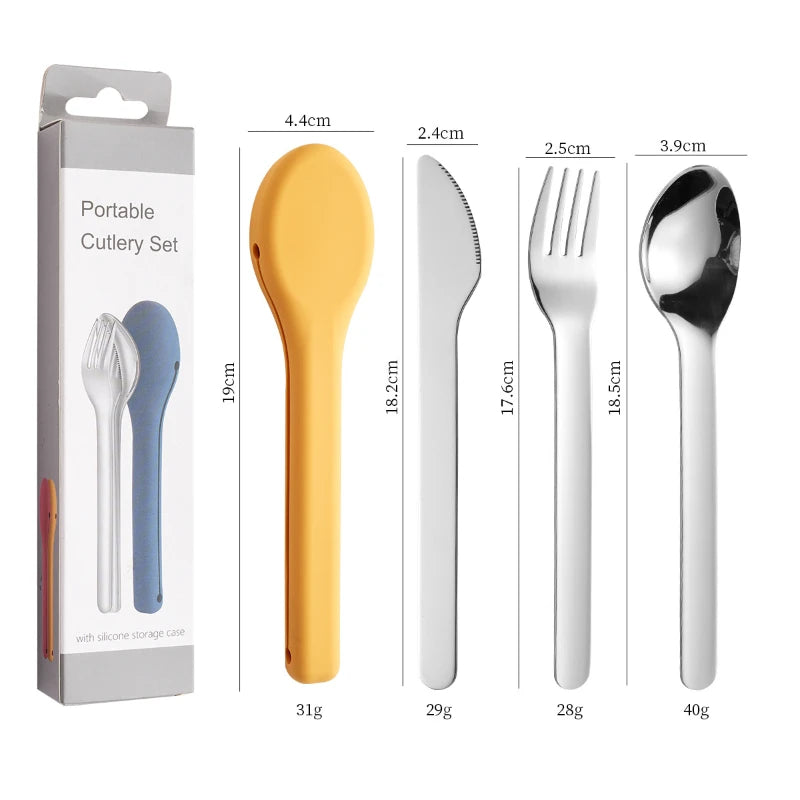 Adaptive Cutlery Set — Bulky Silicone Handles (4-piece)