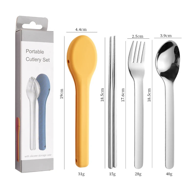 Adaptive Cutlery Set — Bulky Silicone Handles (4-piece)