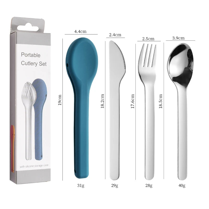 Adaptive Cutlery Set — Bulky Silicone Handles (4-piece)