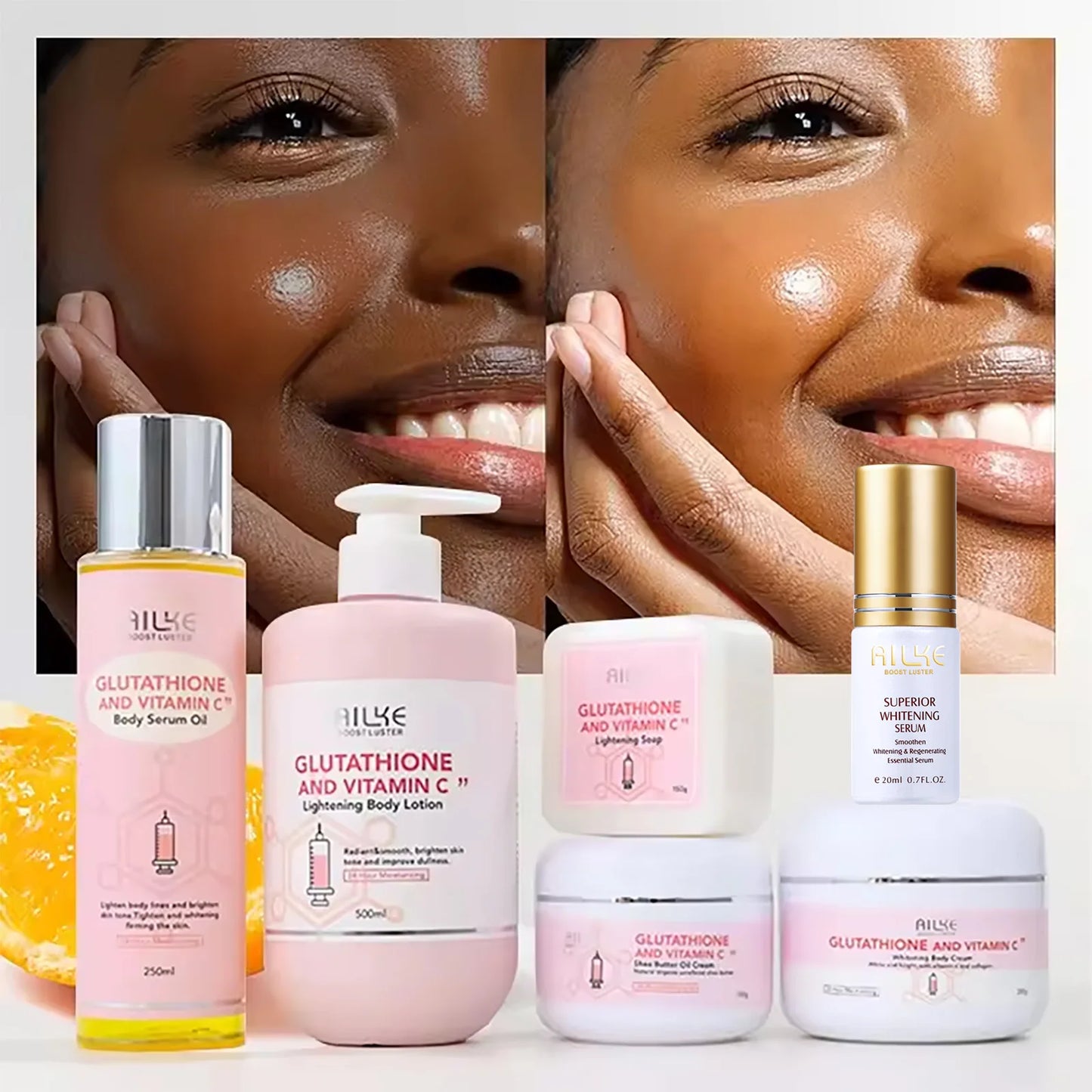 AILKE Vitamin C & Glutathione Brightening Body Care Set
