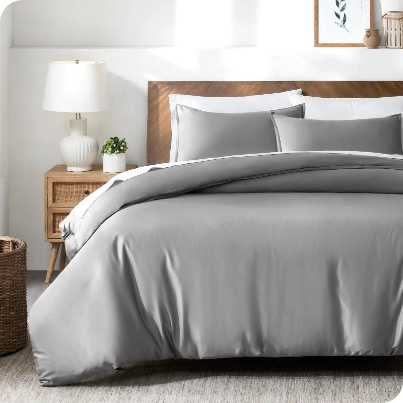 Luxury Bamboo Lyocell Cooling Duvet Cover Set – 3PC Bedding Set