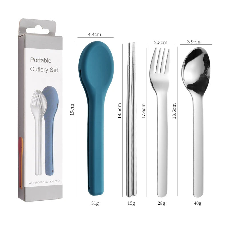 Adaptive Cutlery Set — Bulky Silicone Handles (4-piece)