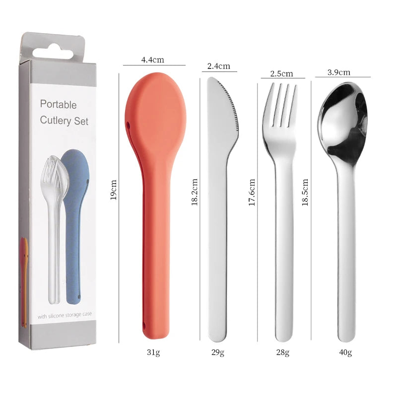 Adaptive Cutlery Set — Bulky Silicone Handles (4-piece)