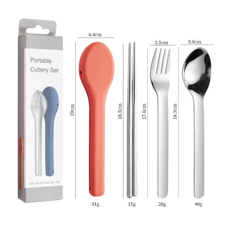 Adaptive Cutlery Set — Bulky Silicone Handles (4-piece)