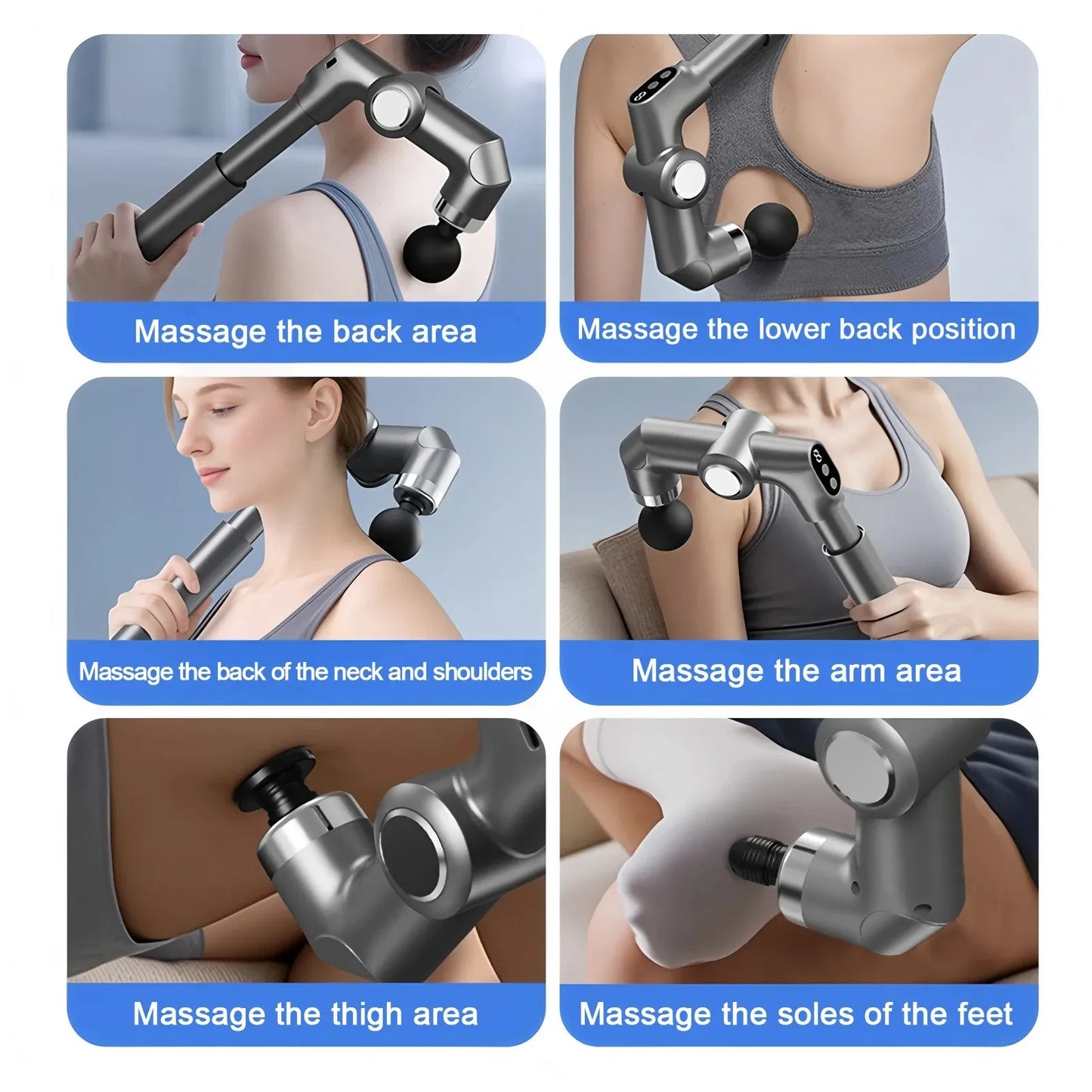 Handheld Percussion Massager — Gentle Mode (USB-C)