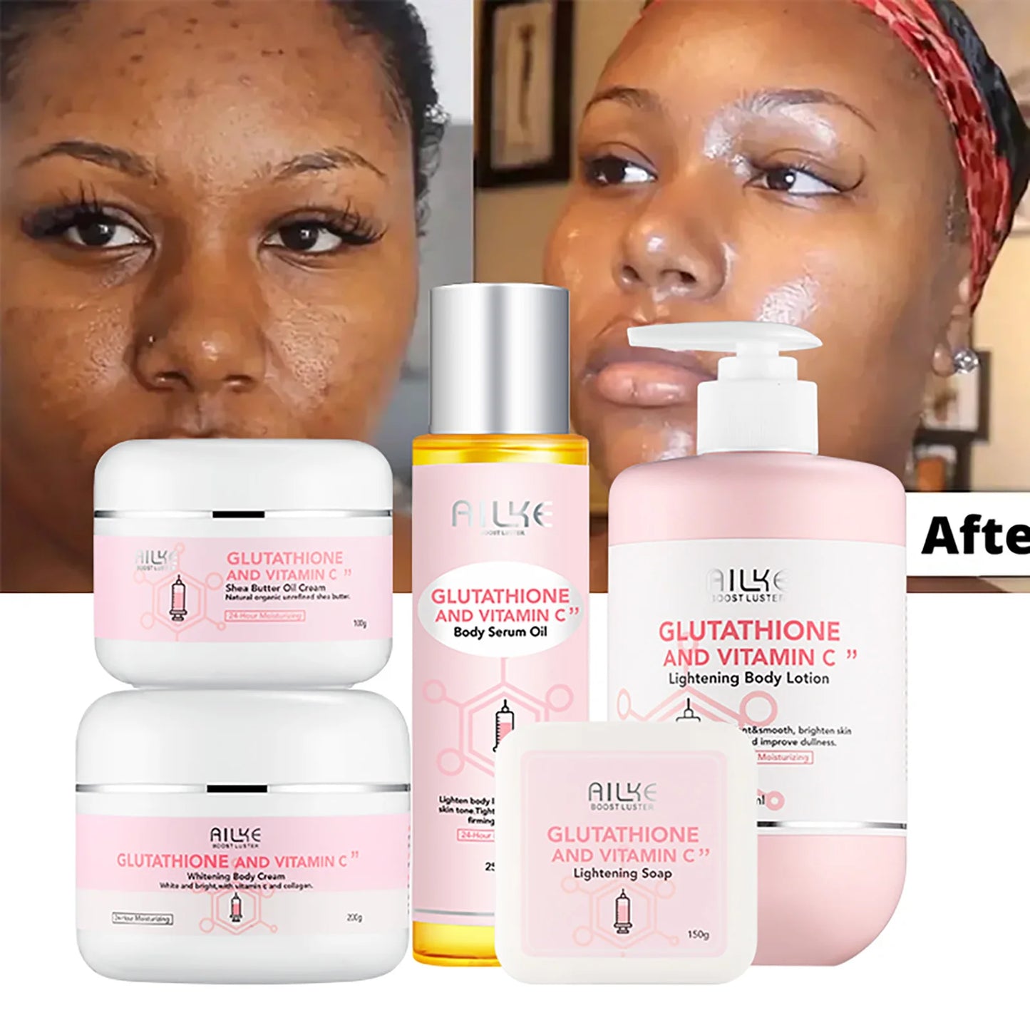 AILKE Vitamin C & Glutathione Brightening Body Care Set